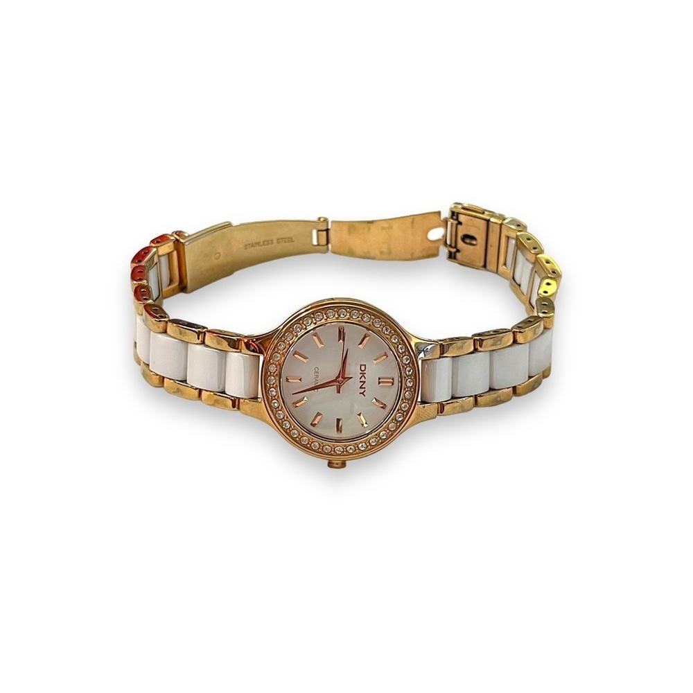DKNY Y2K Rhinestone Embellished Gold Toned Ladies Watch